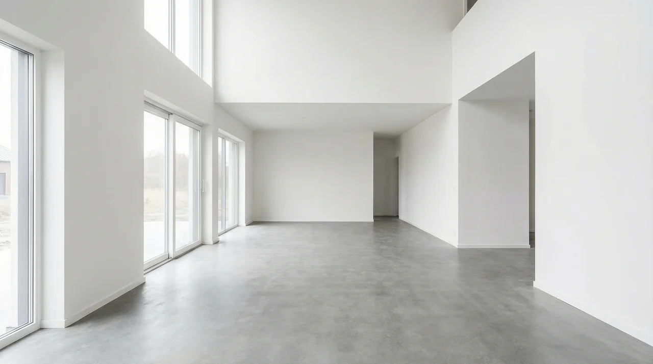 Strak afgewerkte nieuwbouwwoning na renovlies en latex spuitwerk